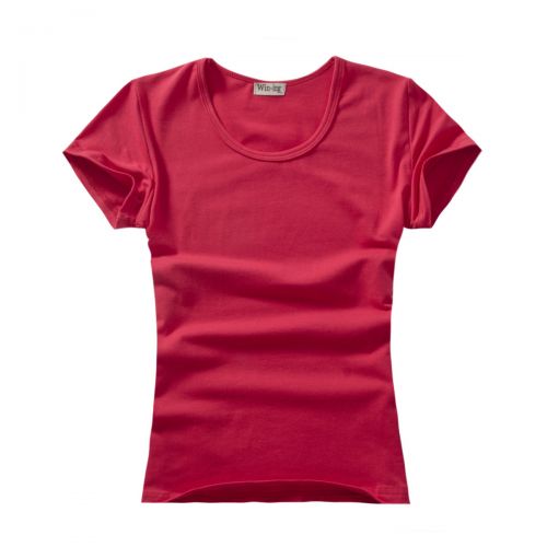 Tshirt de sport femme WIN-ING corps col rond t-shirt blanc Modèle unie coton Lycra Big femmes rouges convient transfert thermiqu