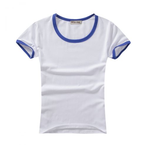 Tshirt de sport femme WIN-ING Modèle blanc bleu t-shirts frappé le côté du groupe coton gros costume Lycra transfert therm