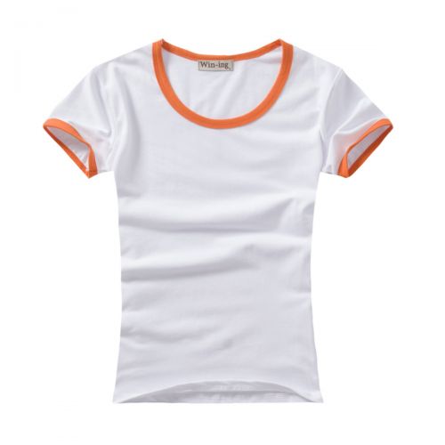 Tshirt de sport femme WIN-ING Orange blanc T-shirt frappé du côté groupe coton gros costume Lycra transfert thermique s