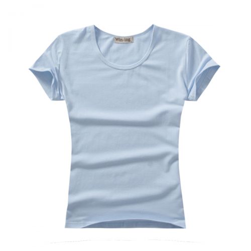 Tshirt de sport femme WIN-ING Lumière col rond bleu t-shirt blanc gros groupes thermiques solide costume Lycra coton Modèl
