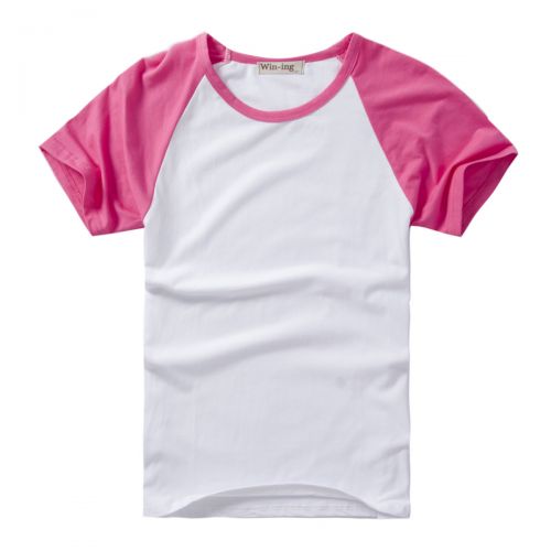Tshirt de sport homme WIN-ING Rose groupes thermiques raglan coton blanc t-shirt Lycra gros costume à manches courtes rouge dédi