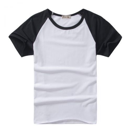 Tshirt de sport homme WIN-ING groupes raglan noir à manches courtes, t-shirt en coton blanc Lycra gros costume thermique dédié g