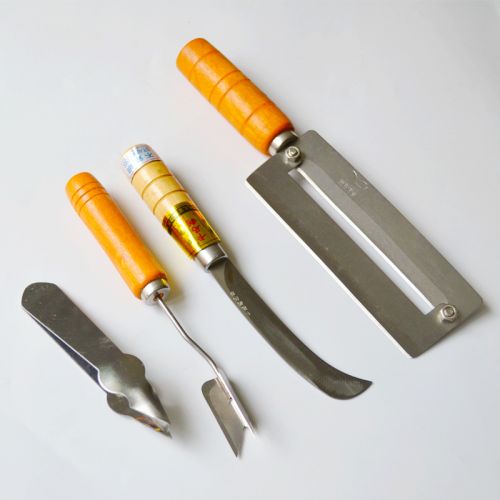 Ustensile cuisine - couteau large en acier au carbone simple extra grand inoxydable trois pièces extra-large e