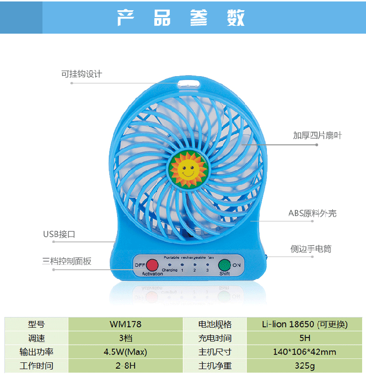 Ventilateur USB - Ref 401913