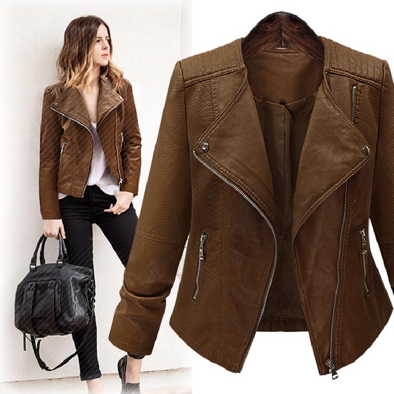 Veste en cuir femme en PU - Ref 3447490