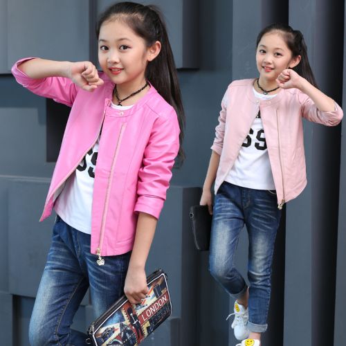Veste pour fille en cuir PU - Ref 2159716