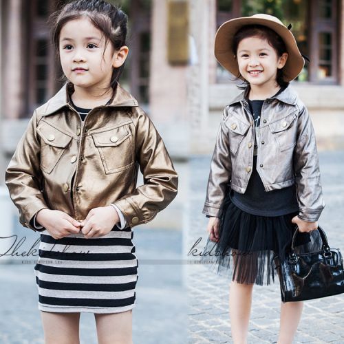 Veste pour fille en cuir PU - Ref 2159751