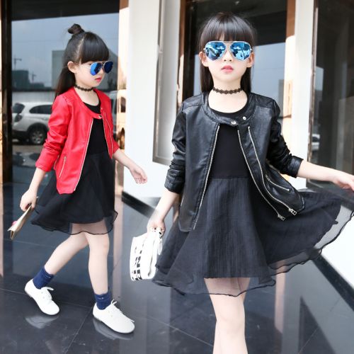 Veste pour fille en cuir PU - Ref 2159775