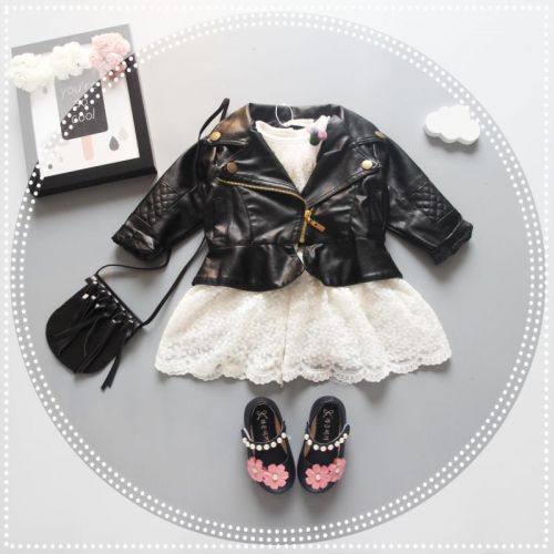 Veste pour fille en cuir PU - Ref 2159803