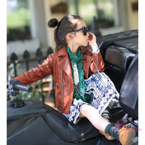 Veste pour fille en cuir PU - Ref 2159829