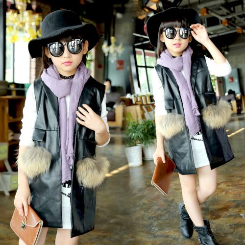 Veste pour fille en cuir PU - Ref 2159838