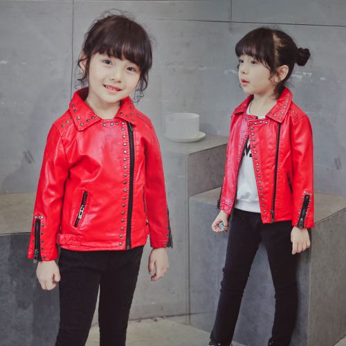 Veste pour fille en cuir PU - Ref 2159978