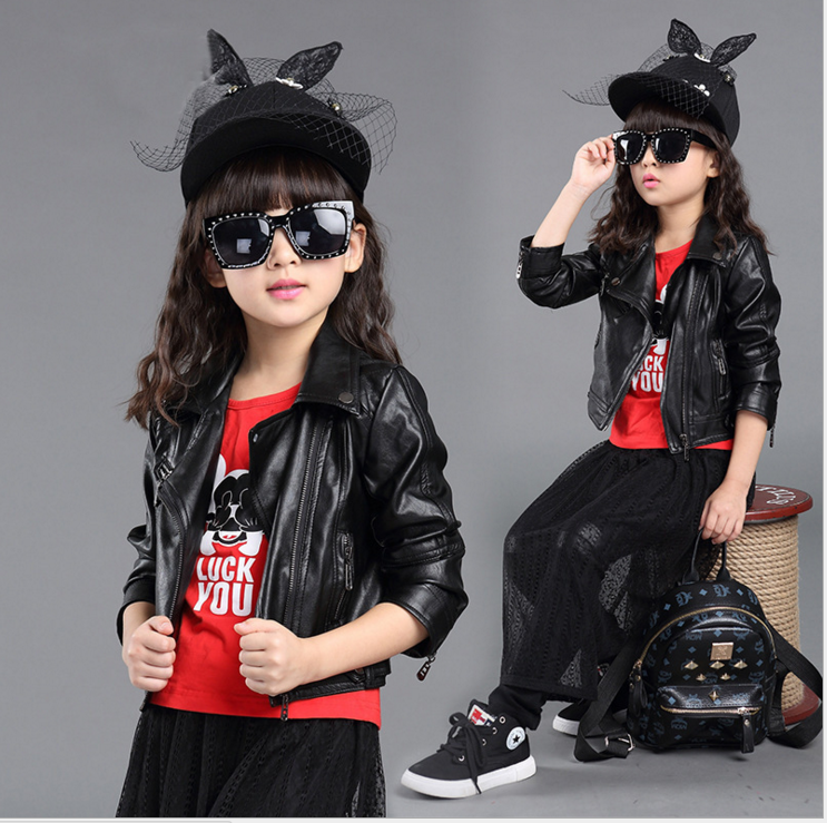 Veste pour fille en cuir PU - Ref 2160012