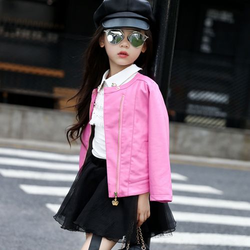 Veste pour fille en cuir PU - Ref 2160024