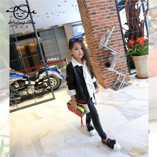 Veste pour fille en cuir PU - Ref 2160033