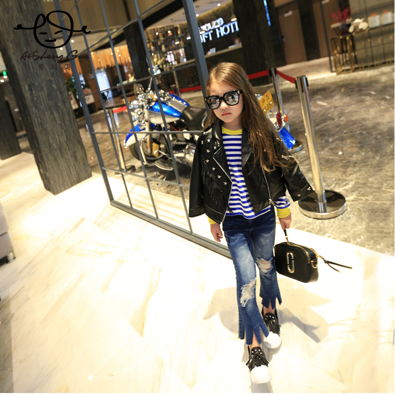 Veste pour fille en cuir PU - Ref 2160047