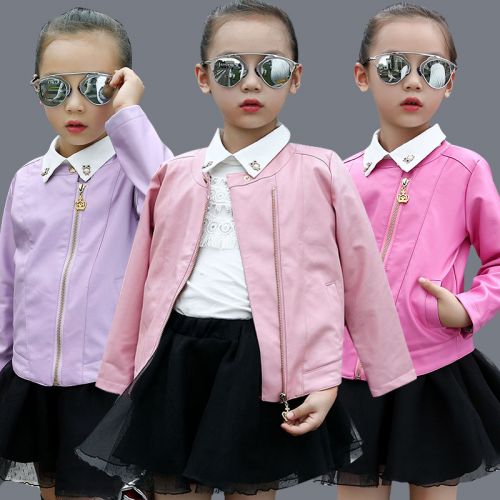 Veste pour fille en cuir PU - Ref 2160049