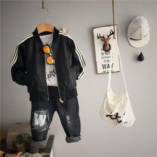 Veste pour garçon JAMYBABY en cuir - Ref 2159130