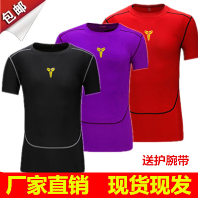 Vêtement fitness homme PRO court sport manches pour hommes en spandex - Ref 603683