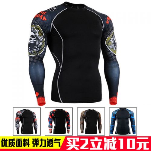 Vêtement fitness homme justaucorps à manches longues en spandex - Ref 603724