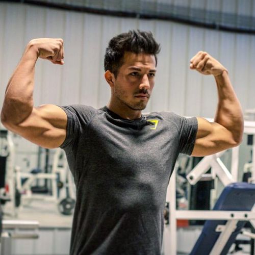 Vêtement fitness homme GYMSHARK FORM T-SHIRT en coton - Ref 604320