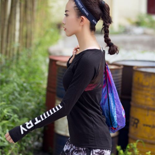 Vêtement fitness femme sport à manches longues en polyester - Ref 604524