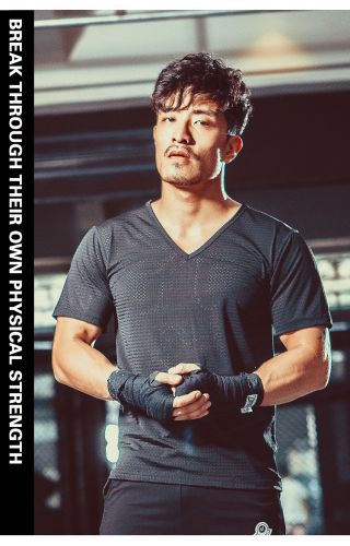  Vêtement fitness homme Automne manches courtes en spandex - Ref 604742