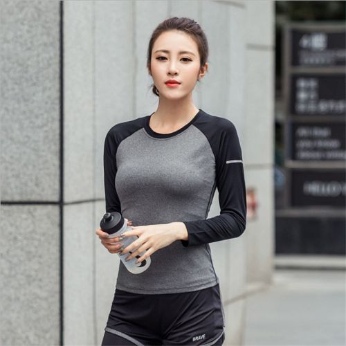 Vêtement fitness femme Femme sport à manches longues et remise en forme en polyester - Ref 604805