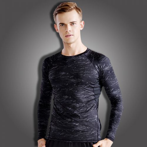 Vêtement fitness homme manche longue en spandex - Ref 605467