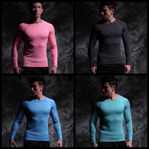 Vêtement fitness homme Polyester spandex manches longues + en spandex - Ref 605767