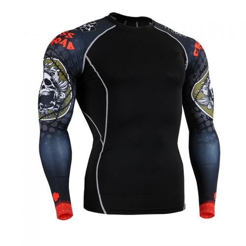 Vêtement fitness homme Crâne noir en nylon - Ref 606578