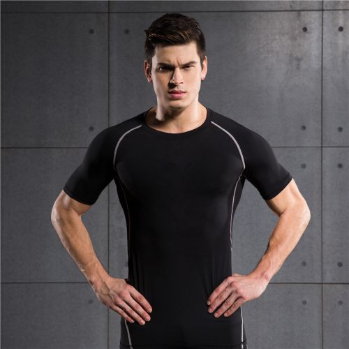 Vêtement fitness homme Chemise à manches courtes MBF en spandex - Ref 606917