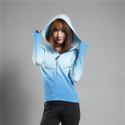 Vêtement fitness femme Dégradé de Modèle à manches longues en polyester - Ref 607491