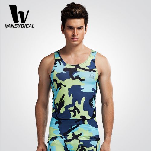 Vêtement fitness homme VANSYDICAL Camouflage gilet BX en spandex - Ref 611133