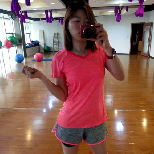 Vêtement fitness femme Col rond T en nylon - Ref 611312