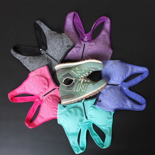  Vêtement fitness femme zip avant tricot en coton - Ref 615858