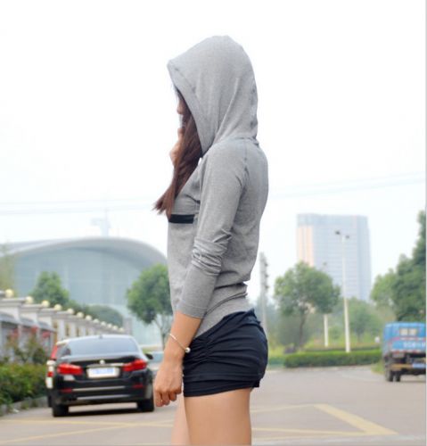  Vêtement fitness femme Couverture à capuche manches longues en polyester - Ref 616563