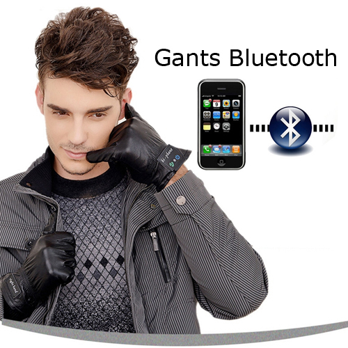 gants bluetooth cuir